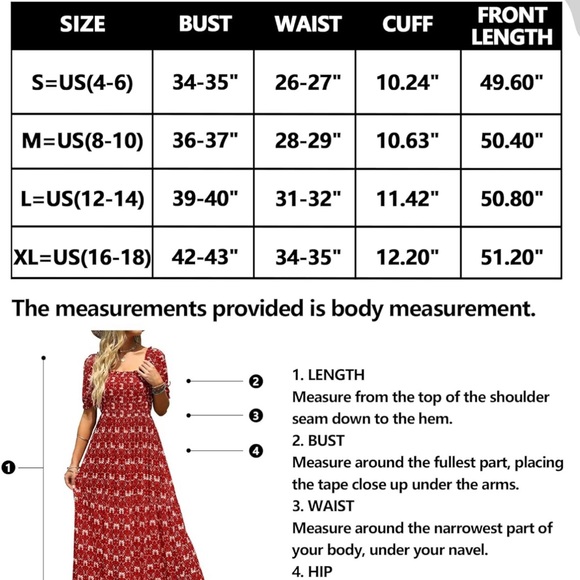 ZESICA Women's 2023 Summer Boho Floral Print Square Neck Ruffle Maxi Dress Sz(L) - Picture 10 of 10